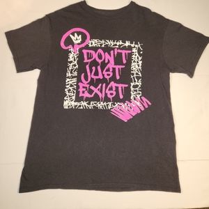 Men's t-shirt with don't just Exist print it in.